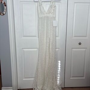 White lace sheer dress